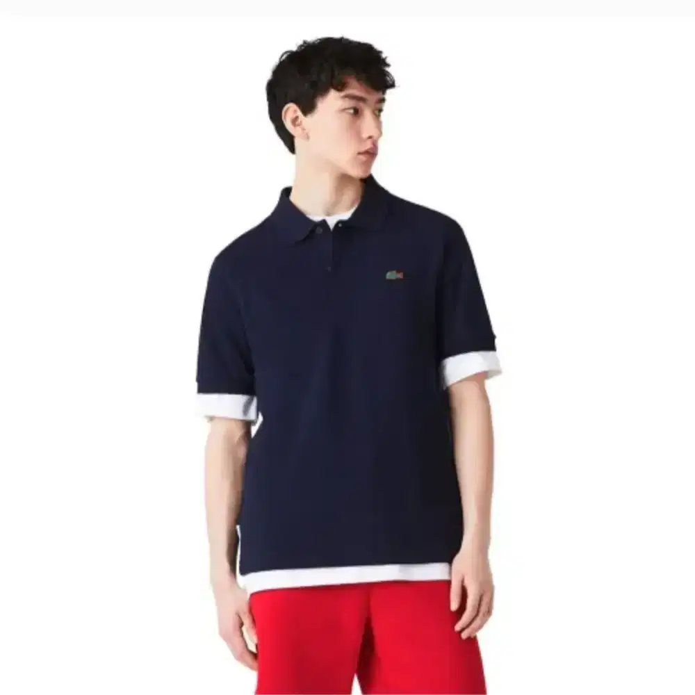 Kaos polo shirt Lacoste LIVE Navy Colour Size M