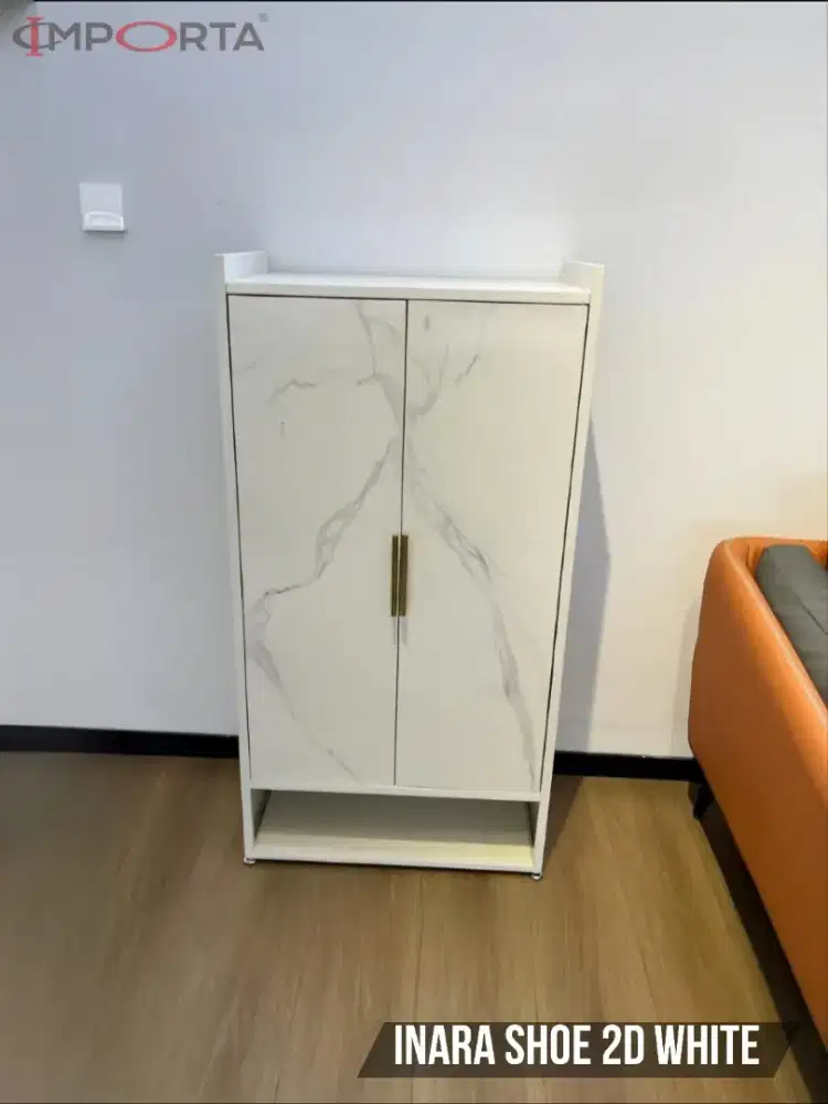 Lemari Sepatu Besi 2 Pintu IMPORTA Inara Shoe Cabinet 2D White