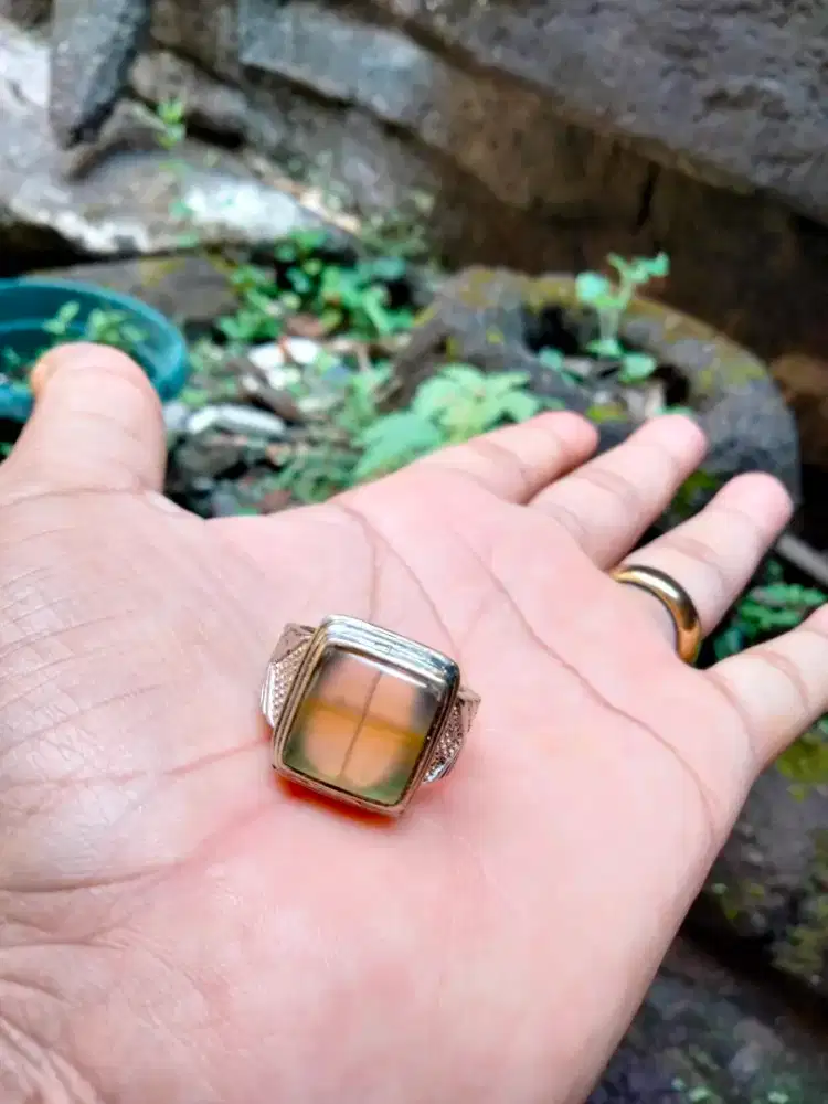 Batu tapak jalak urat emas kristal