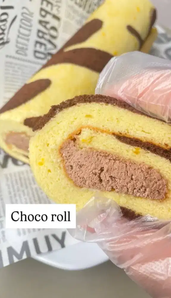 choco roll, bolu gulung isian cream coklt