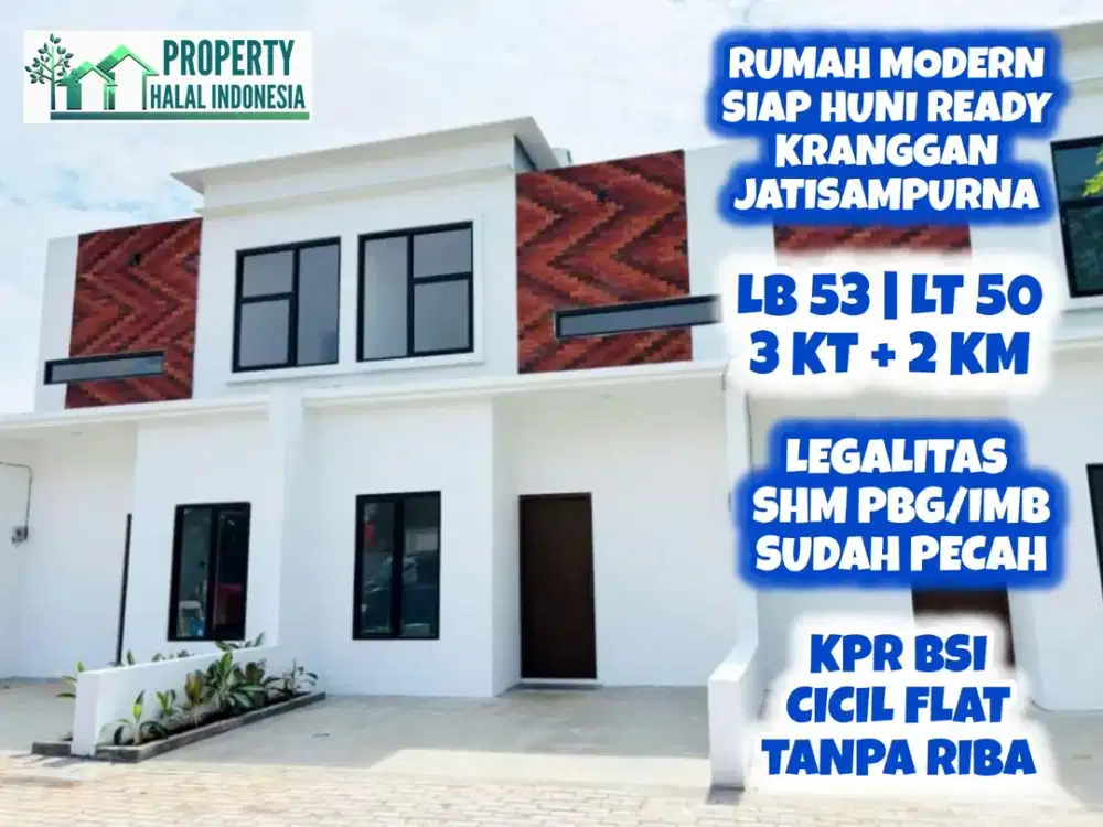 Jual Rumah Modern Siap Huni Kranggan Jatisampurna SHM IMB Pecah