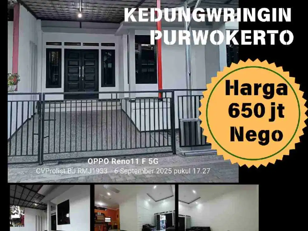 Dijual Rumah Siap Huni Perumahan Kedungwringin, Purwokerto