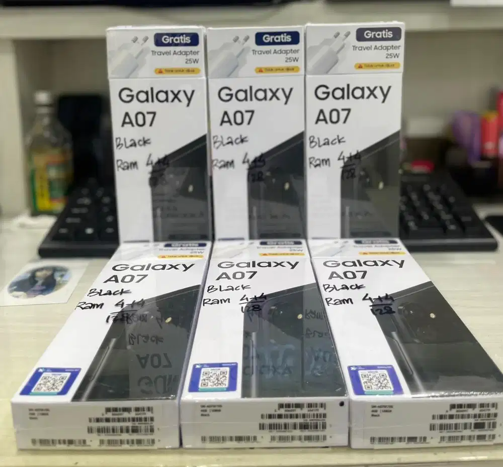 Promo Baru...Samsung A07 4/128 Grs Resmi (Warna : Black)