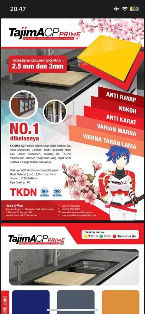 ACP Tajima 3mm Murah