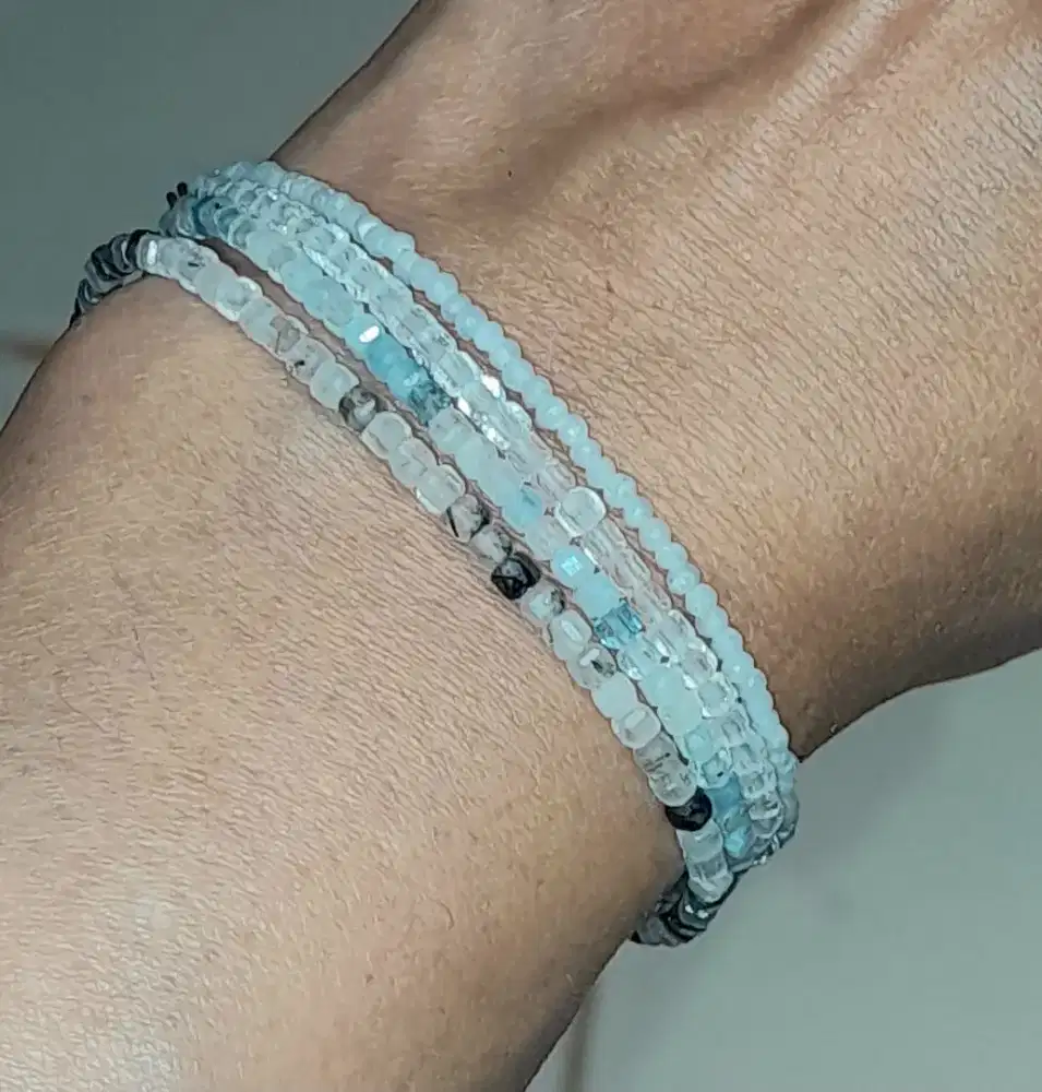 Gelang Batu Alam Kristal Asli Wanita Tourmaline  Kecil