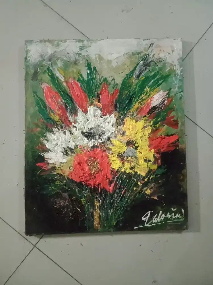 Lukisan bunga abstrak