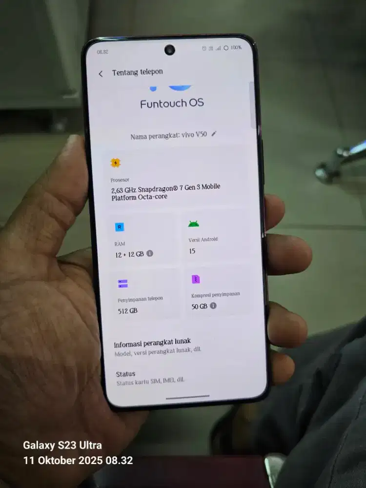 Vivo v50 5g Ram 12+12 / 512 gbfullset