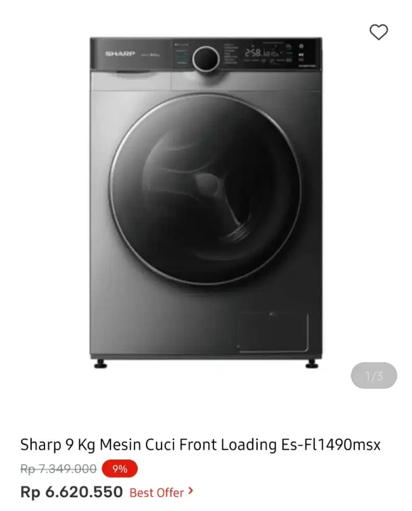 SHARP WM FRONT LOAD 9KG