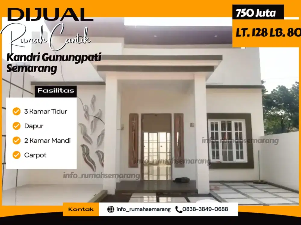 Dijual Rumah Nyaman 3 Kamar Dekat Kampus Unwahas & RS Cempoko – SHM Siap Balik Nama