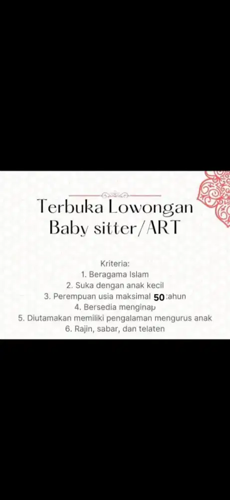 LOWONGAN KERJA PENGASUH ANAK