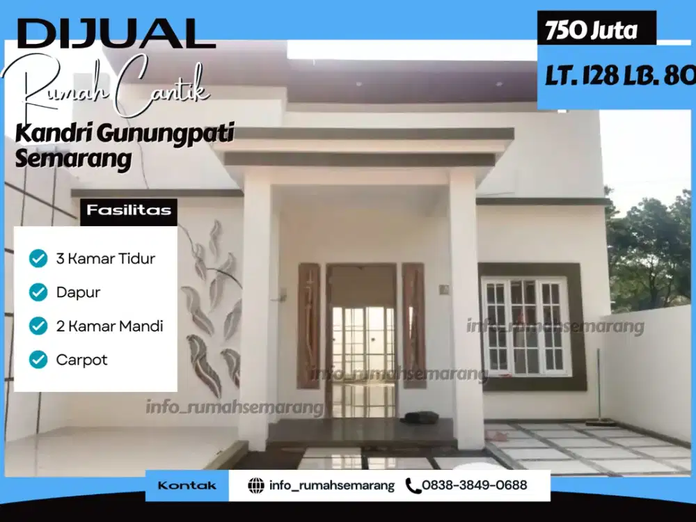 Rumah Siap Huni Dekat RS Cempoko & Kampus Unwahas – Lingkungan Nyaman Gunungpati