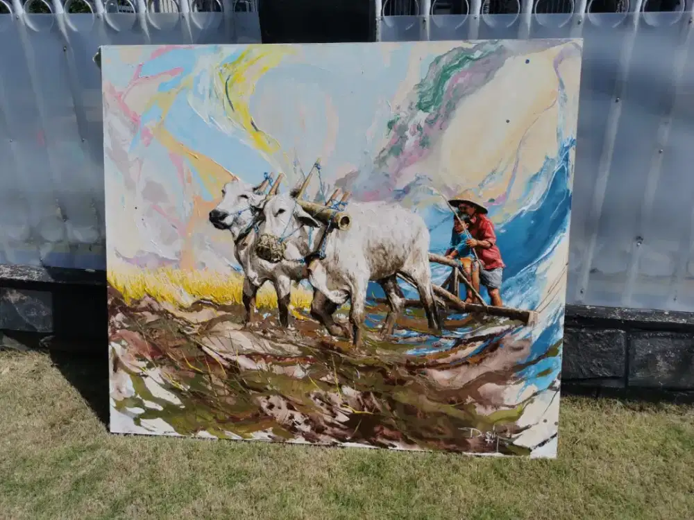 Lukisan Panen Raya Padi Expresionis