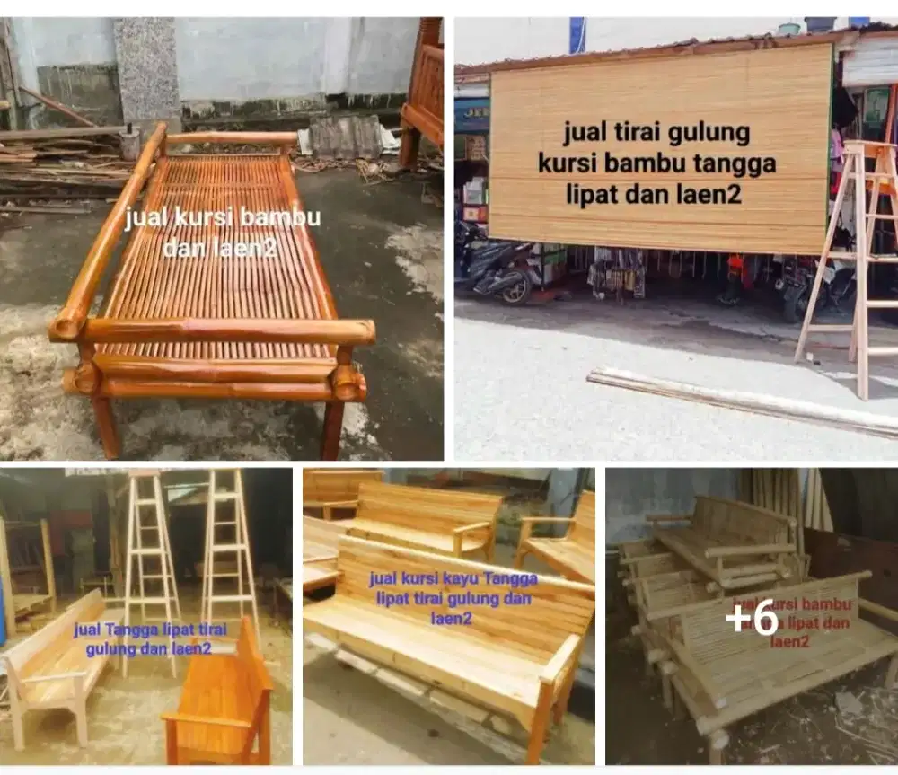 Jual Tangga lipat kursi bambu tirai gulung dan laen2