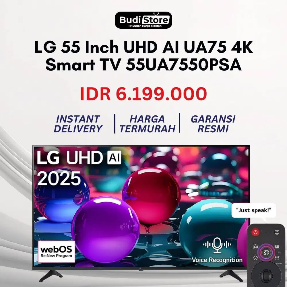 LG 55 Inch TV UHD AI UA7550 4K 2025 Smart TV 55UA7550PSA