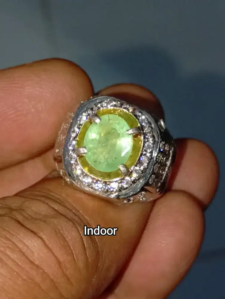 Zamrud Emerald beryl ring perak