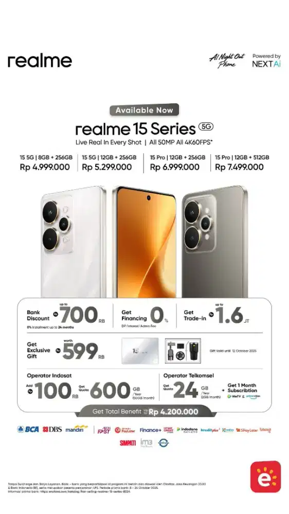 READY REALME 15 5G SERIES/KREDIVO/AKULAKU/SHOOPEPAY/INDODANA/HOMEKREDI