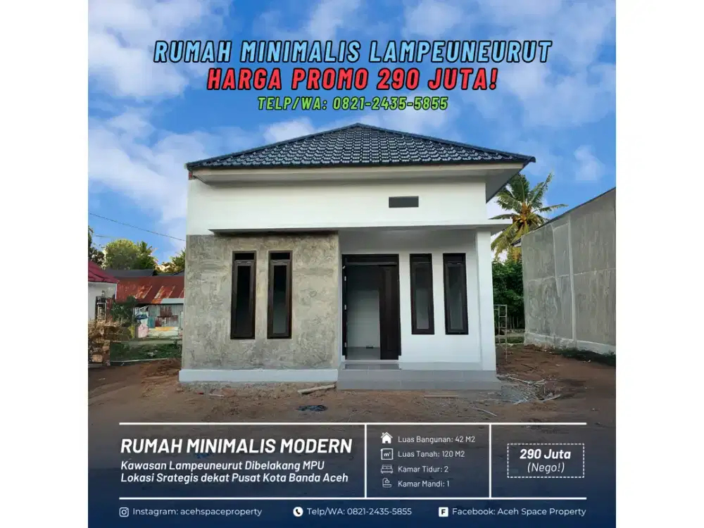 Dijual Rumah Murah di Kawasan Lampeuneurut Dekat Batoh - Harga Diskon!