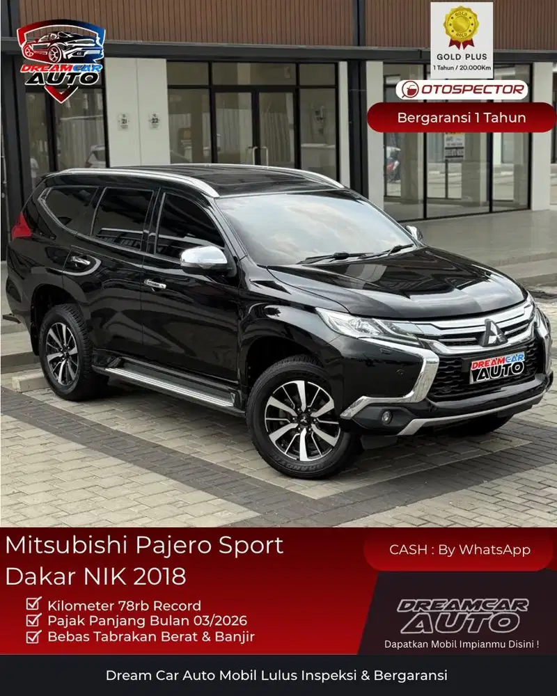 Mitsubishi Pajero Sport 2.4 Dakar 4x2 2018 Sunroof Hitam fortuner GR