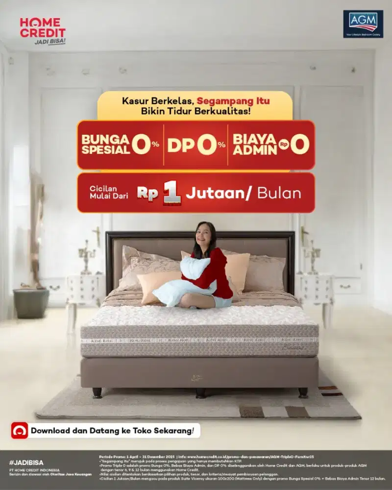 Promo cicilan Springbed Bunga spesial 0% Cicilan mulai 1jt/Bulan