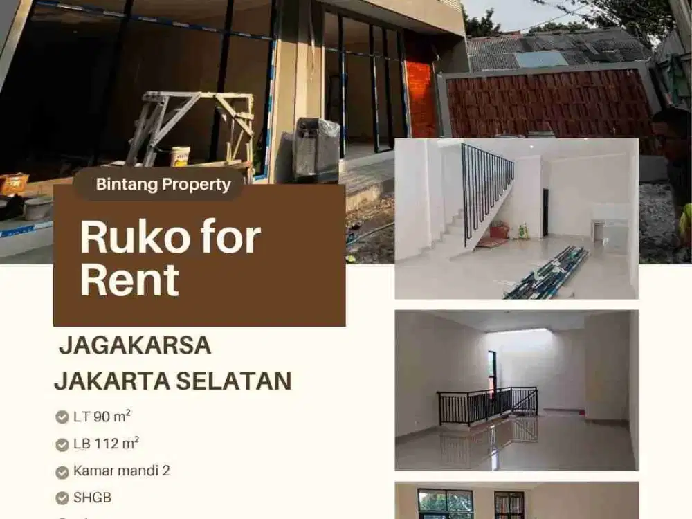 Ruko baru disewakan Jagakarsa Jakarta Selatan