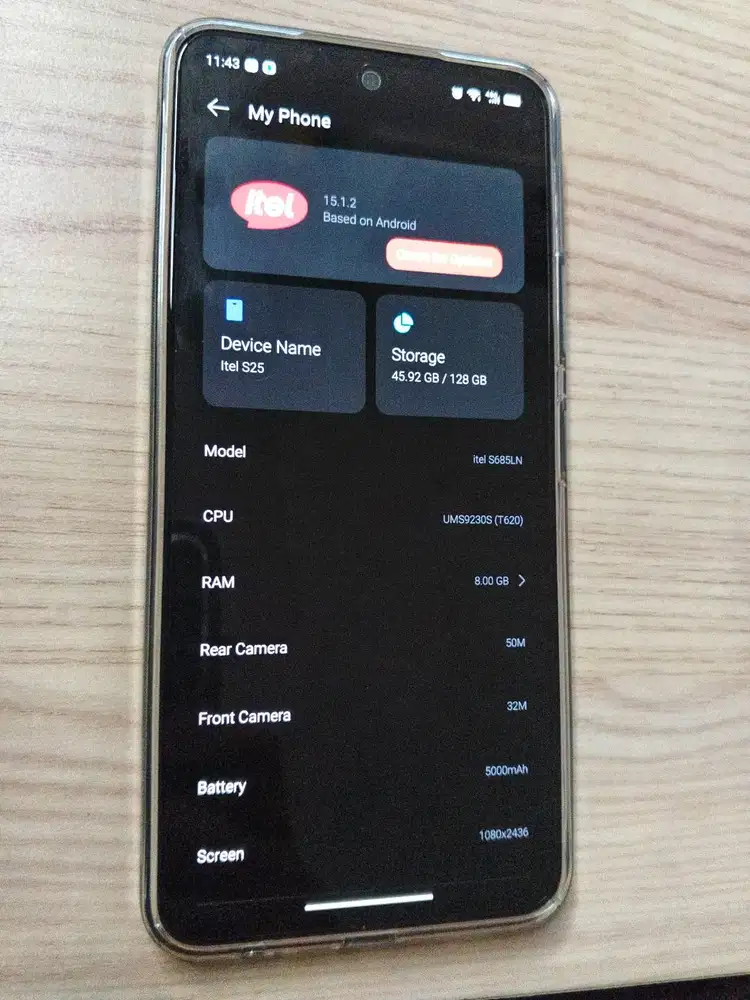 Di Jual Itel S25 non Ultra 8/128 Layar 120Hz Amoled nfc