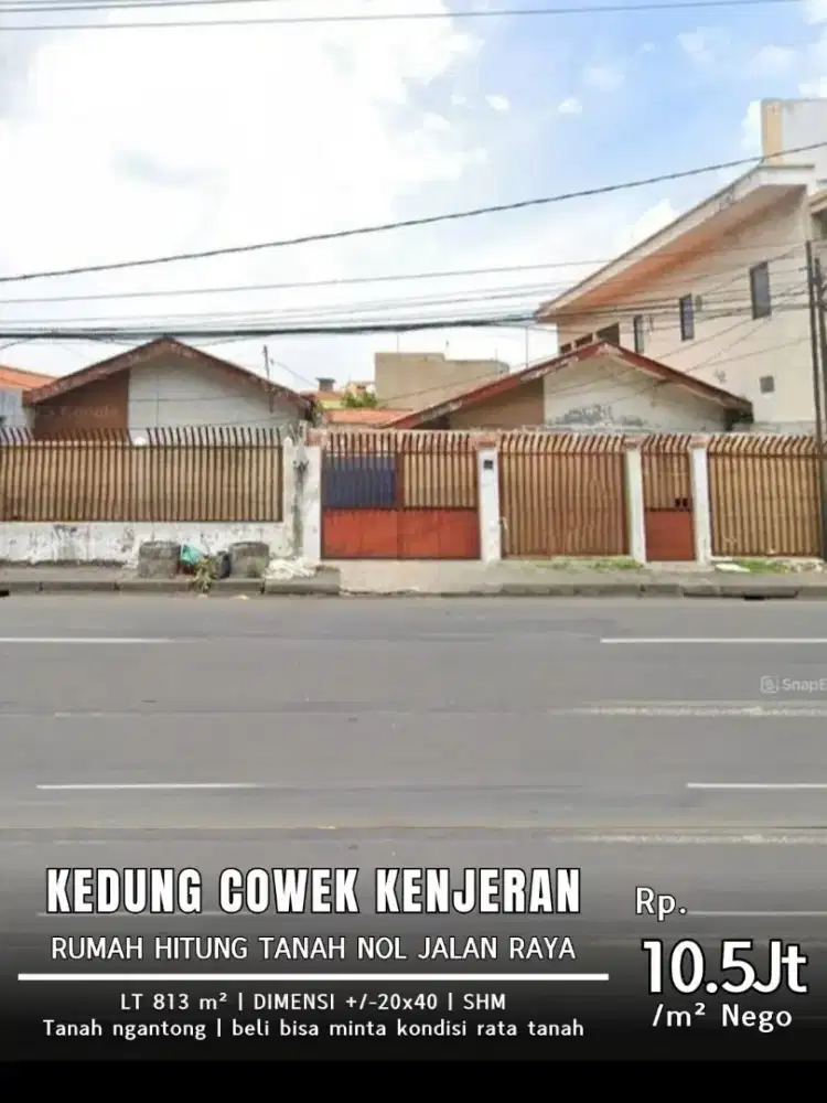 Dijual rumah hitung tanah kedung cowek nol jalan raya