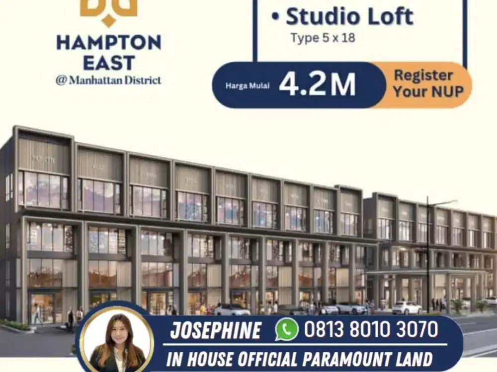 Dijual Studio Loft Hampton East Gading Serpong 4 Lantai