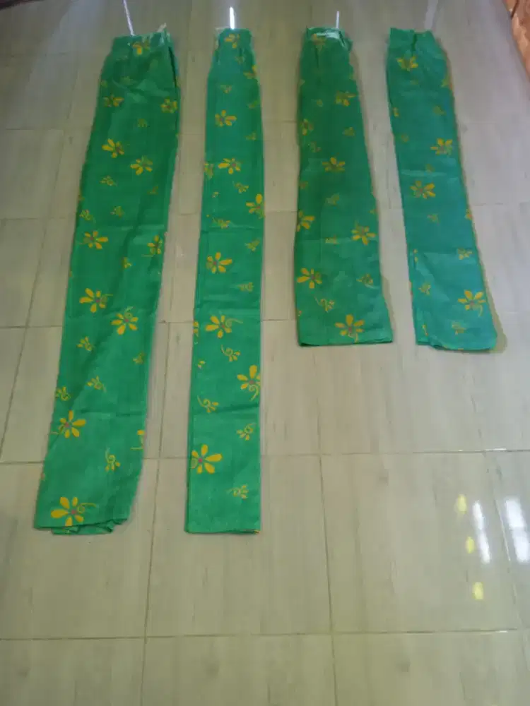 Gorden jendela set 4 pcs hijau muda