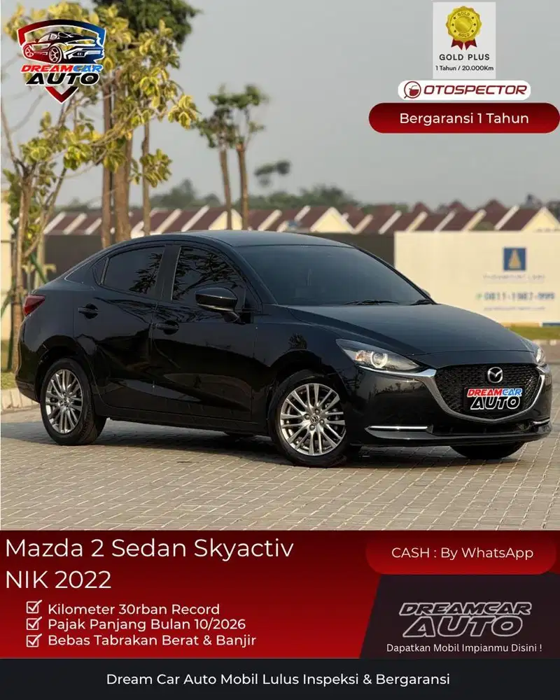 [ KM30rb ] Mazda 2 sedan skyactiv 2022 Hitam - Non HB R V GT