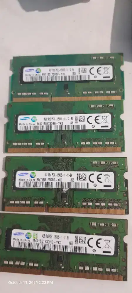 Ram laptop ddr3 4gb 12800 samsung eks lenovo