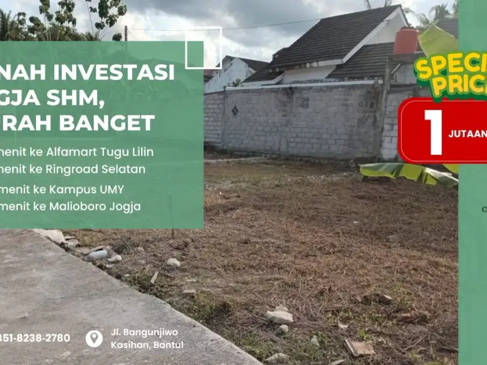 Tanah Kavling Murah Jogja Dalam Perumahan Bangunjiwo Kasihan