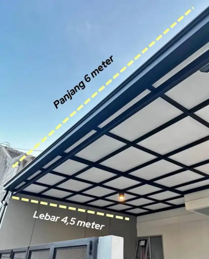 Kanopi atap alderon rangka besi holloh galpanis