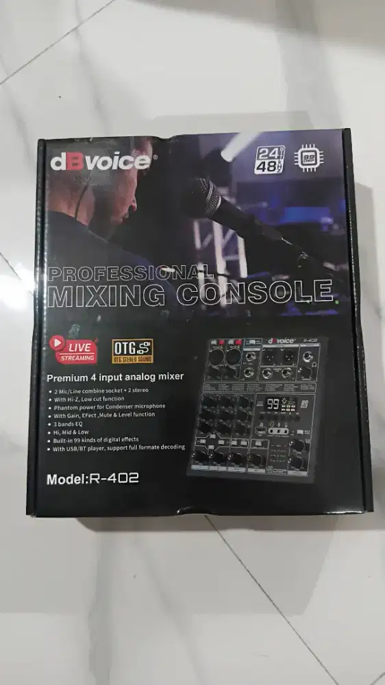 Mixer untuk live streaming sudah otg db voice R-602_6ch new grs resmi