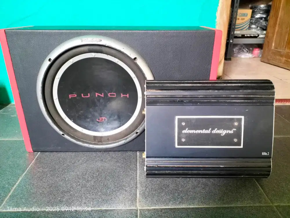 Paket Audio Sub PUNCH 12in + Monoblock Elementalis design + Box port