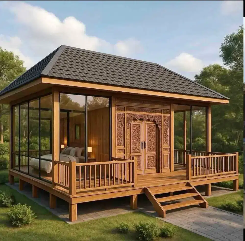 Rumah kebun kontruksi knockdown