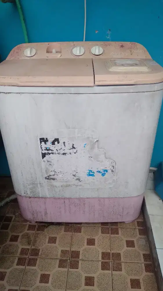 Jual mesin cuci  2 tabung aqua hijab series