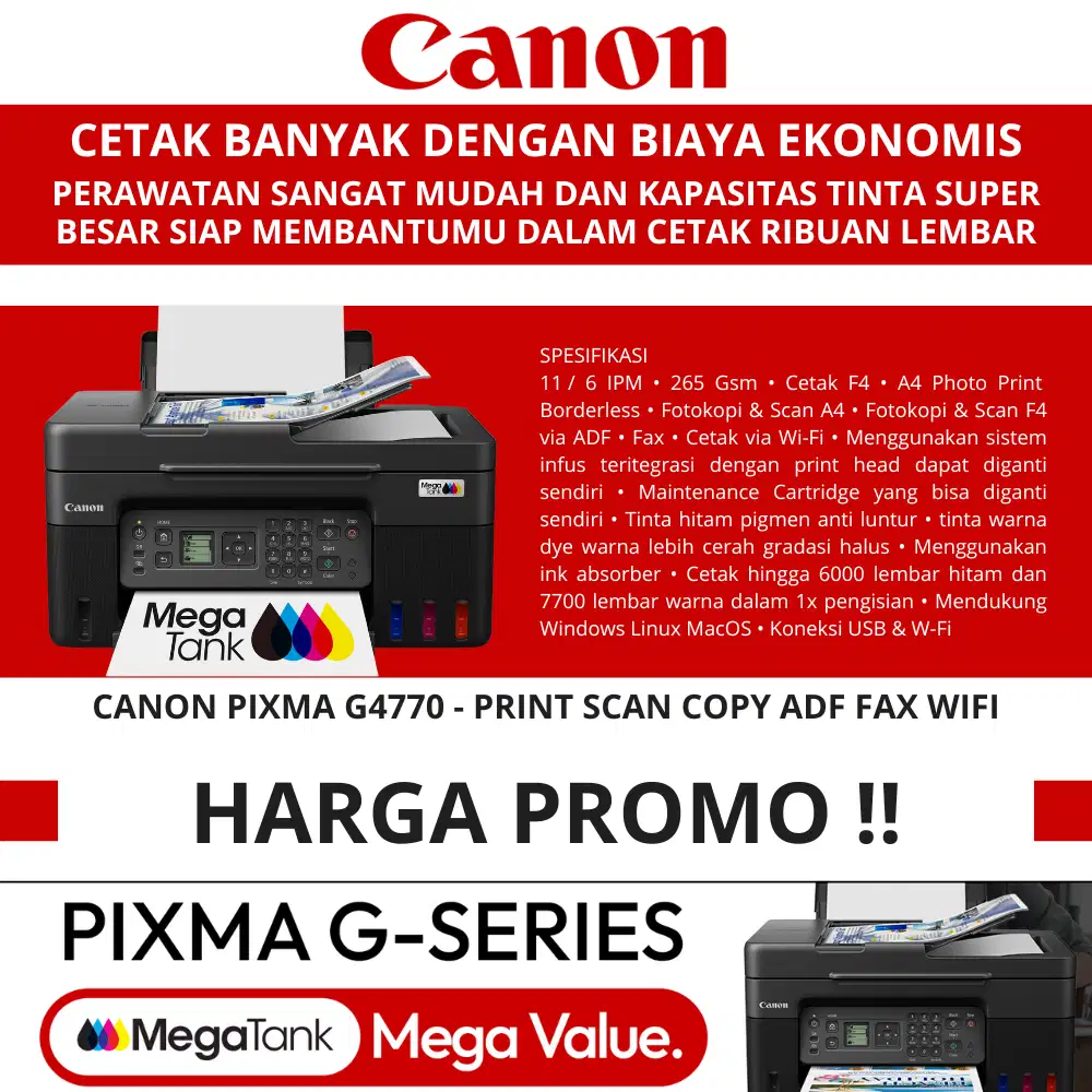 Printer Canon PIXMA G4770 Harga Spesial