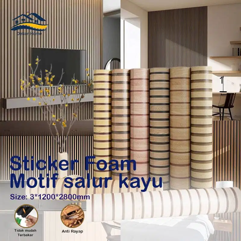 Wallpaper Foam Stiker Dinding Glossy Pvc 280cm x 122cm Sticker Dinding