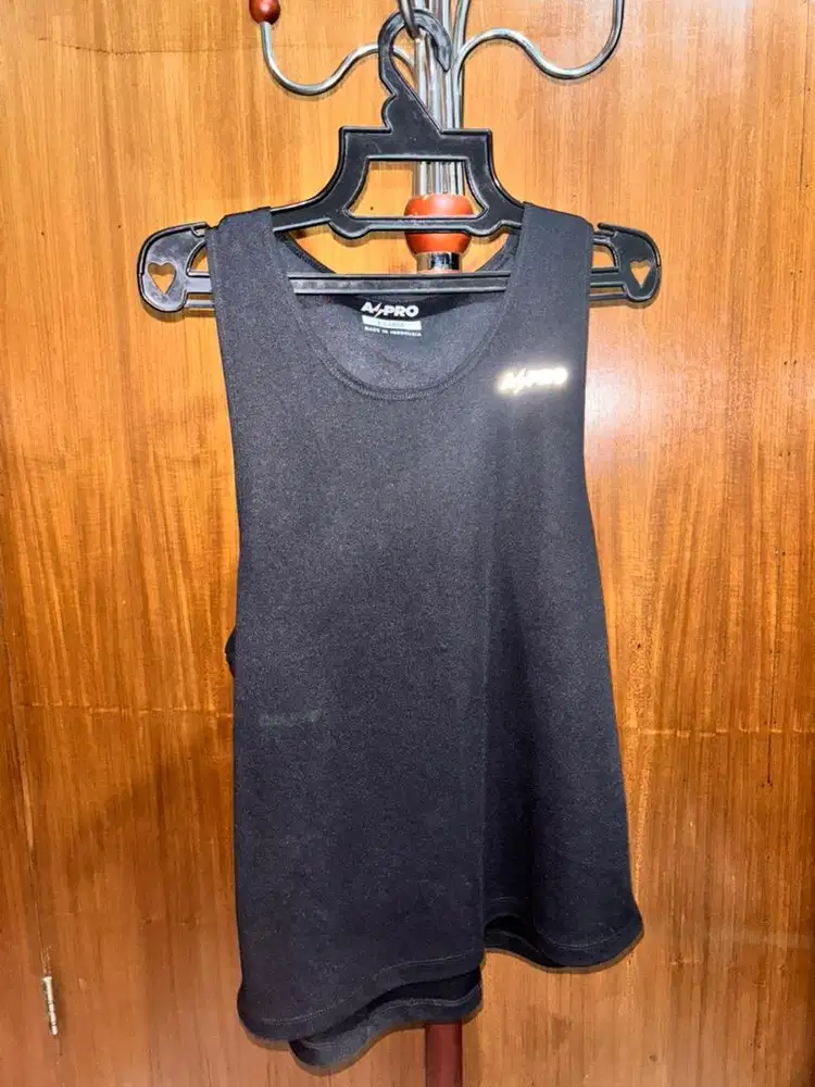 Aspro RACE Running Singlet Kaos Lari Black FastDry Reflektif