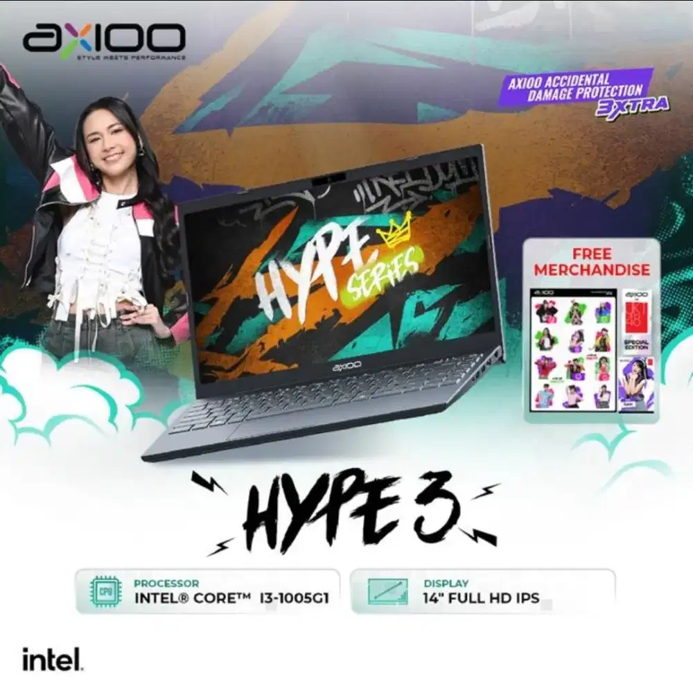 Laptop Axioo Hype 3 Core i3 Termurah Baru Resmi Gratis Windows