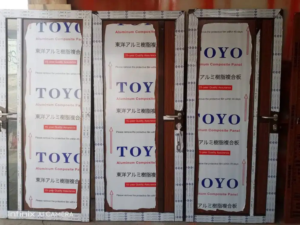 Pasang Kusen Aluminium + Pintu+ Cat + Kaca + Plafon Partisi Gypsum WPC