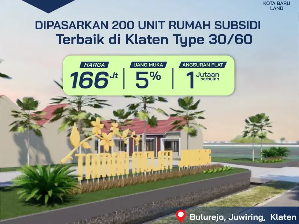 RUMAH MURAH CUMA ADA DI TAMAN MELATI JUWIRING