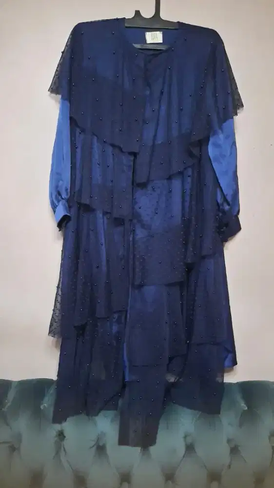 Kebaya Panjang Gamis Biru Dark Navy