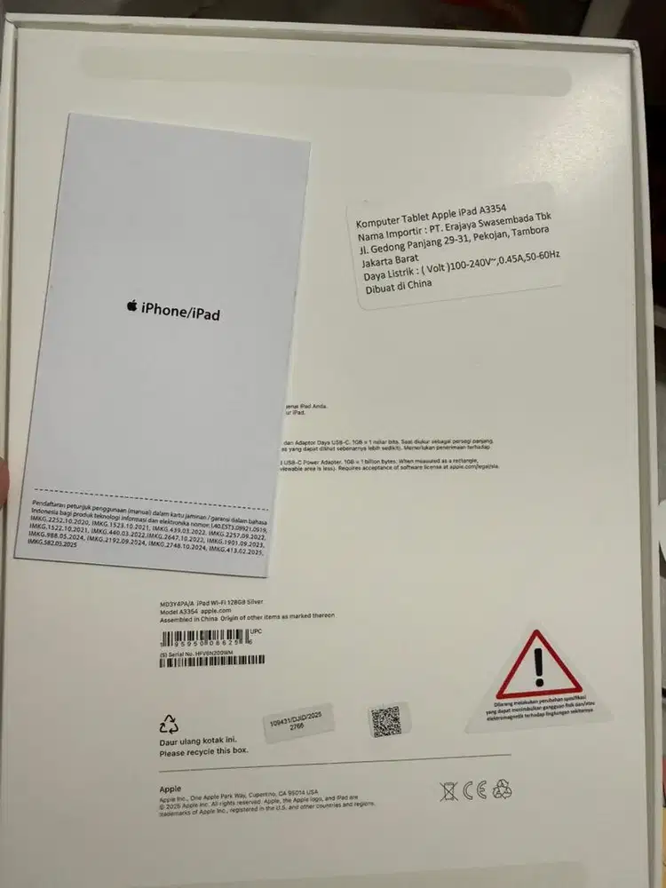 ipad A16 garansi IBOX