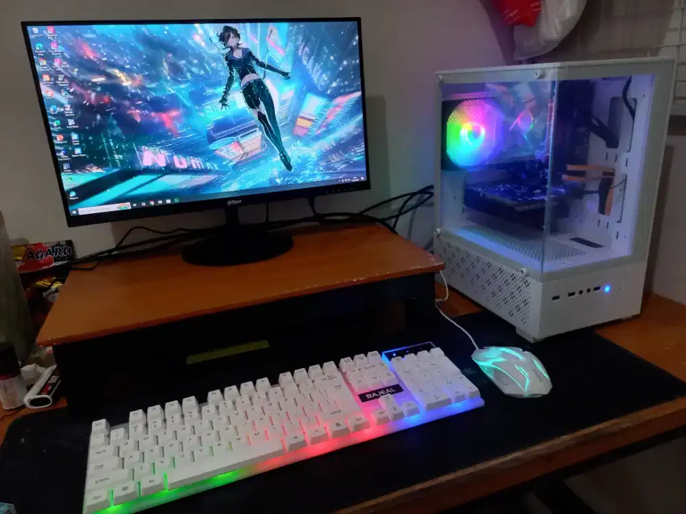 PC Rakitan game desain & edit i5 fullset NEW white edition