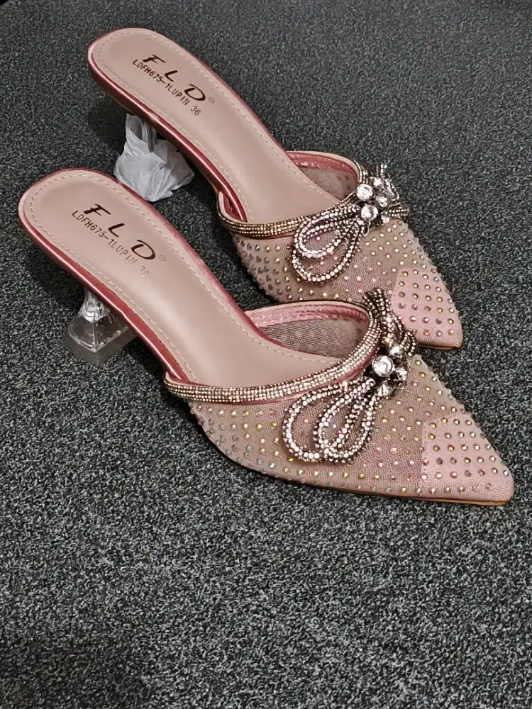 Heels Mutiara Kristal Elegan FLD – Pink Glam Series
