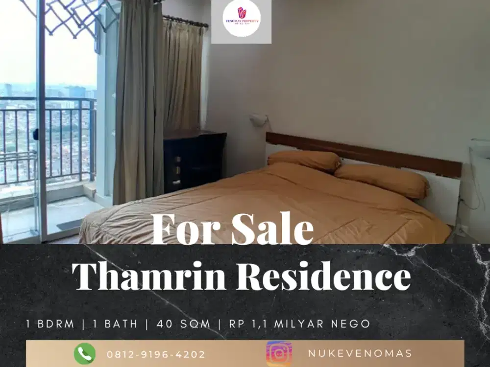 Dijual Apartement Thamrin Residence 1 BR Furnished Bagus Tower A