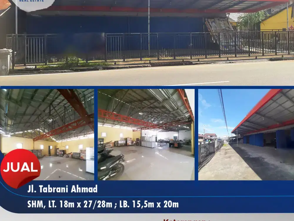 Dijual bangunan komersil 1lt di pinggir Jl. Tabrani Ahmad
