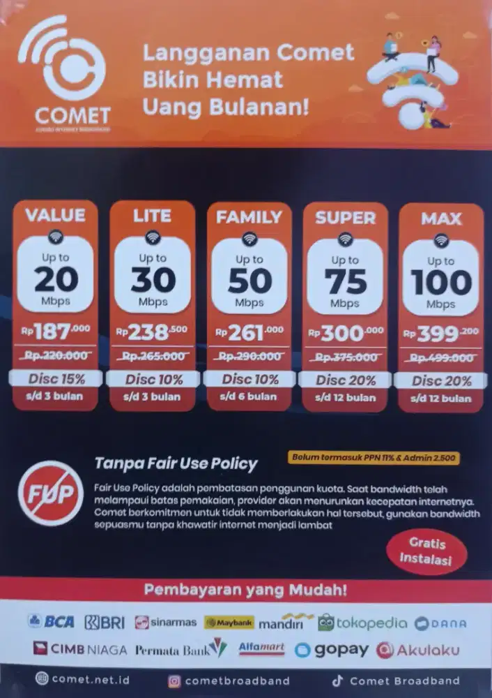 Pasang wifi comet