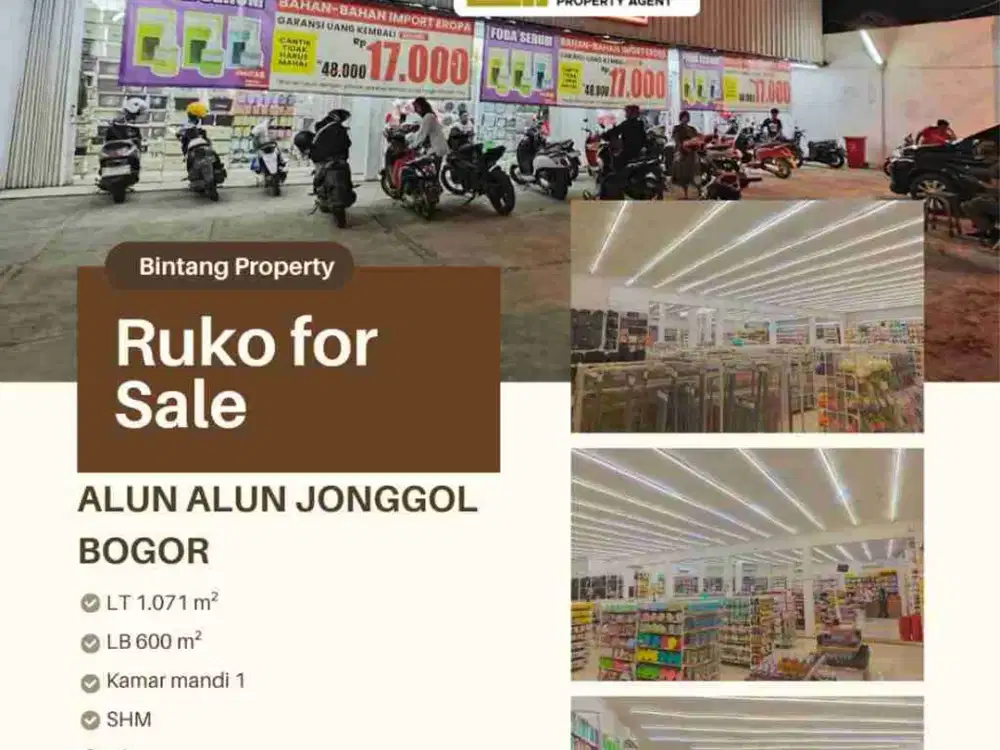 Jonggol, Bogor,dekat alun-alun, ruko strategis, harga terbaik